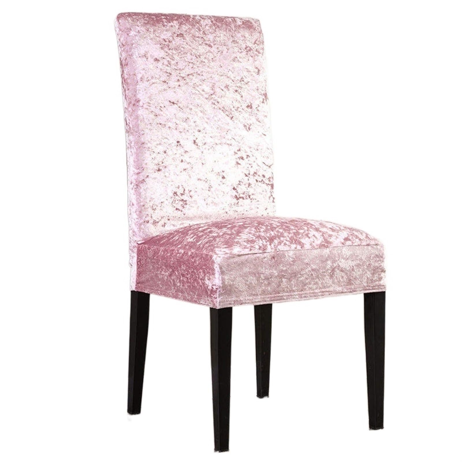 QXBFNDC Chair Covers Velvet Fabric Chair Cover Universal Size Stretch Slipcovers Elastic Seat Chair Covers Restaurant Banquet Hotel(Pink)