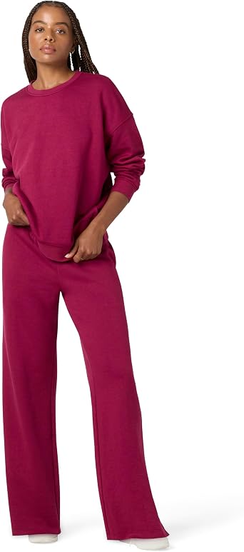 Florence by Mills Women's Cozy Crush Raw Hem Wide Leg Pant