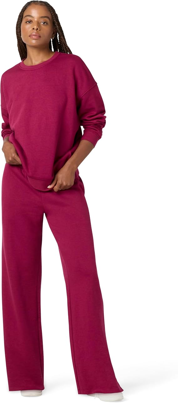 Florence by Mills Women's Cozy Crush Raw Hem Wide Leg Pant