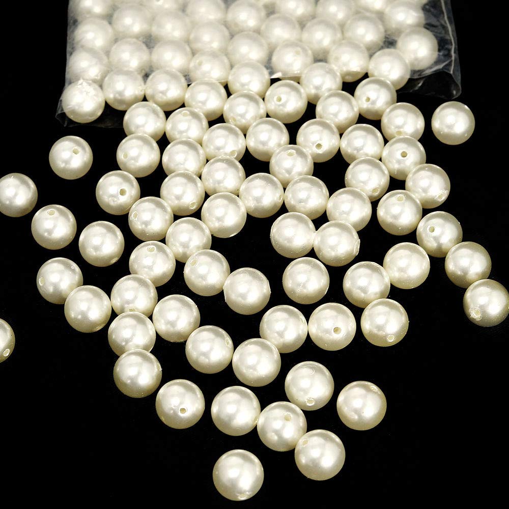 YataiRound Pearl Beads Chain 17mm Pearl Beads String Festival Ornament Pearlescent Plastic Pearl Garland Curtains Beads For Jewelry Making Bracelet Earring Crafts Decoration Beads For Festival Tree