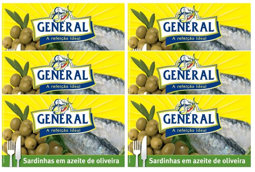 General Sardinen in Olivenöl 6 x 120g | Reich an Omega 3 | Portugal