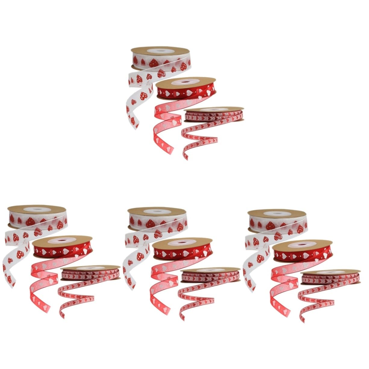 TEHAUX 12 Rollen Liebevolles Herzband Valentinstag Ripsband Hochzeit Liebesbänder Liebespaketband Liebesband Zum Basteln Gestaltetes Geschenkband Polyester Drucken Liebe Tasche Braut