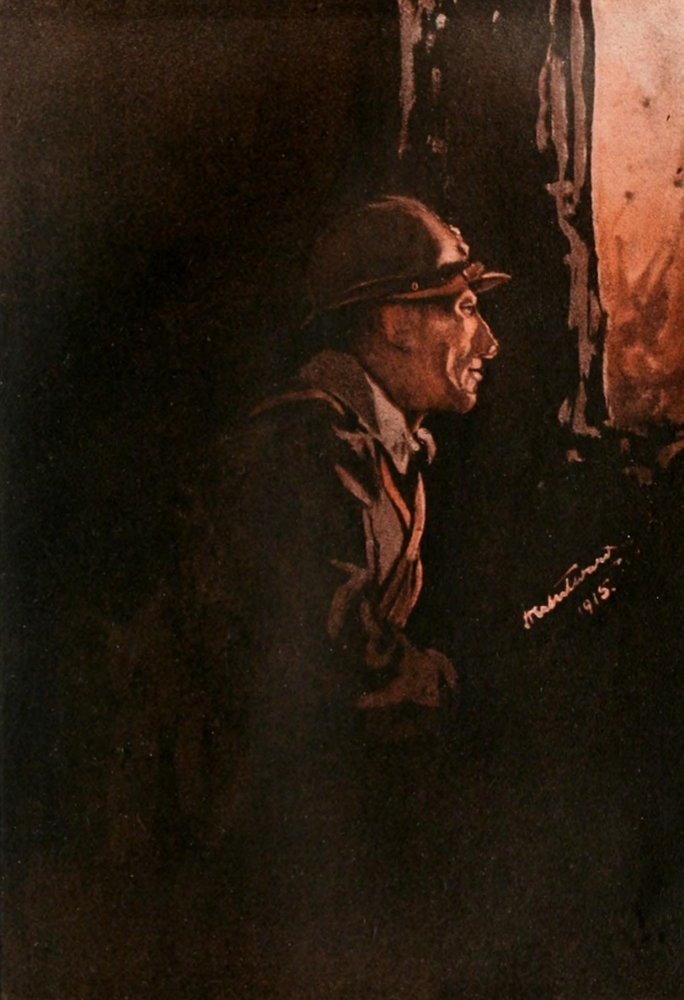 Posterazzi Mr. Poilu 1916 Under Shell-fire Poster Print by Herbert Ward, (18 x 24)