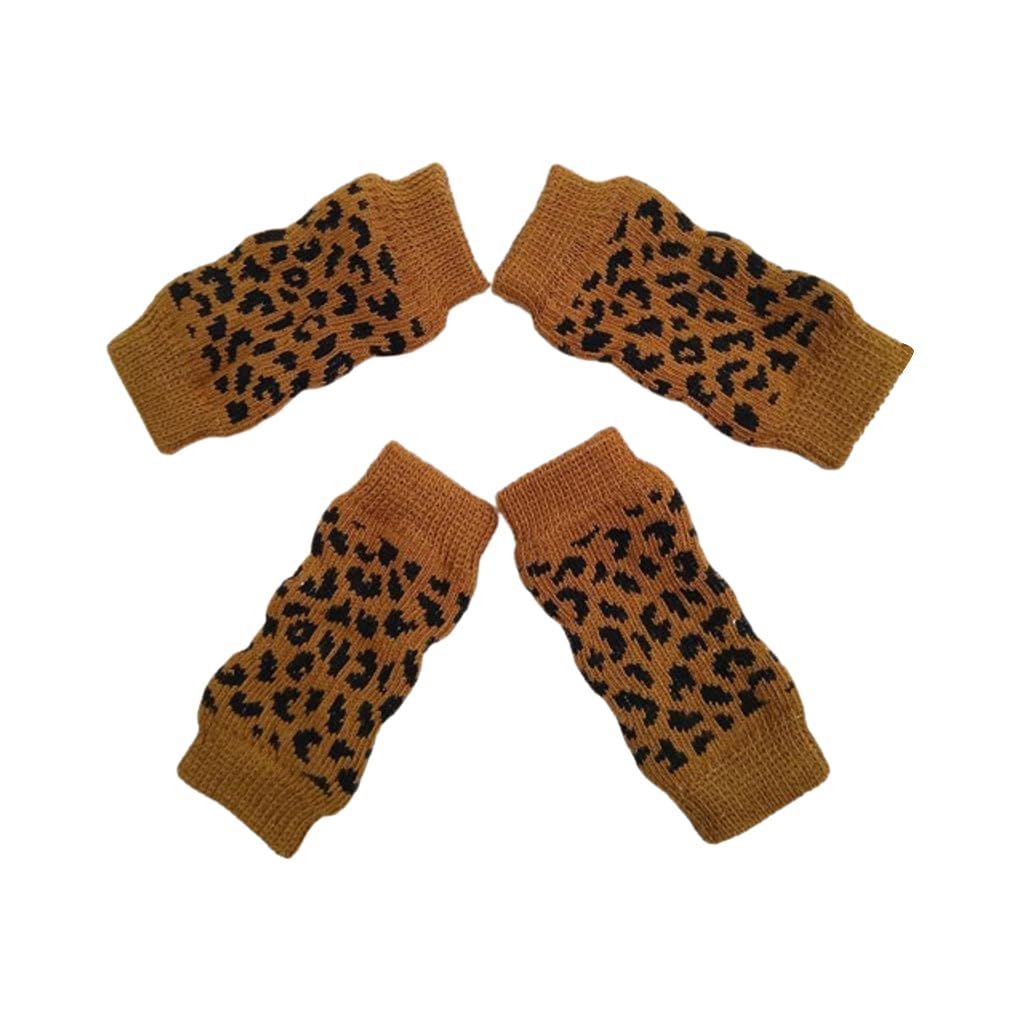 KIXZSAZ 4pcs Dog Leg Warmer Comfortable Exquisite Craft Non-toxic Odorless Cotton Pet Knee Warmer. Pet Knee Socks Dog Socks, Leopard, S