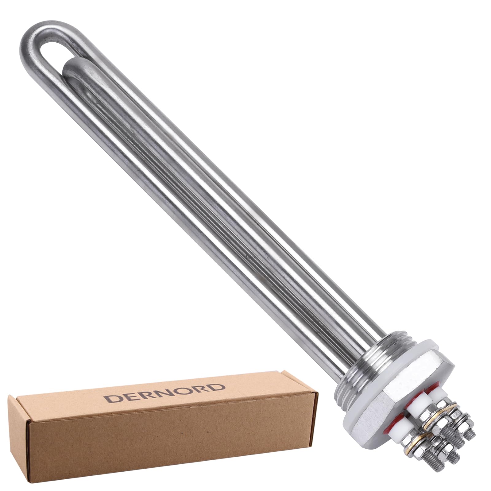Bride 1" DN25 BSP avec élément chauffant 24V en acier inoxydable premium