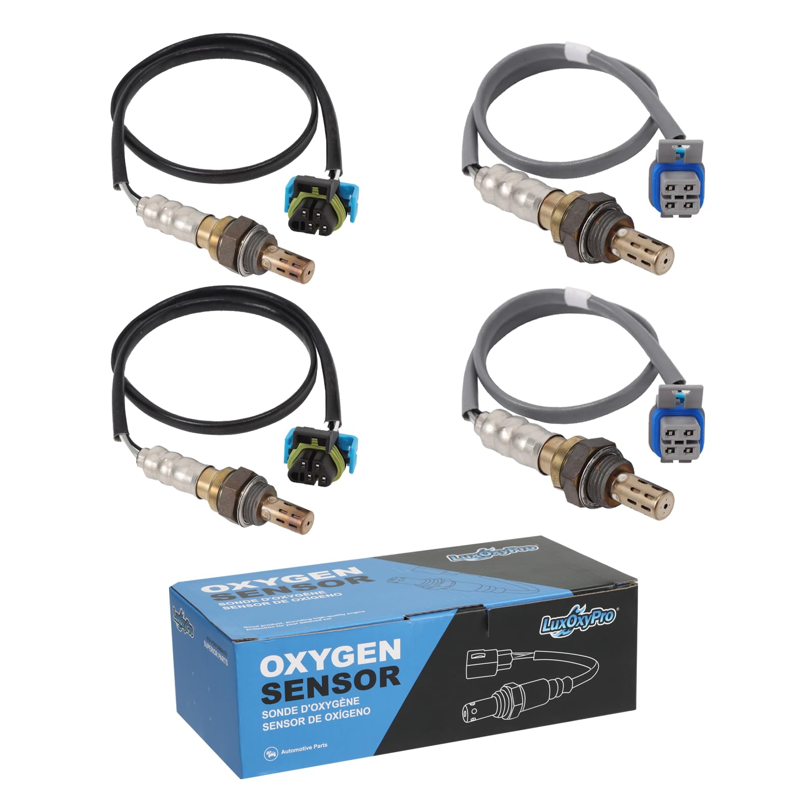 Oxygen O2 Sensor Upstream and Downstream for Chevy Silverado 1500 HD 2500 HD 3500 6.0L 2003-2004, for Cadillac Escalade ESV 6.0L 2003-2004, for GMC Sierra 6.0 03-04, Replace 234-4669 234-4407 4Pcs-image-9