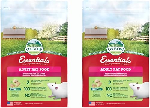 ESSENTIALS Oxbow Animal Health - Bolsa para ratas adultas de 3 libras (paquete de 2)