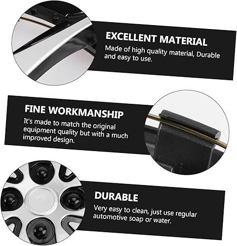 Miniatura 6 de Tapacubos para coche, color plateado y negro, accesorio de llanta de automóvil, funda duradera para reacondicionamiento de neumáticos, compatible