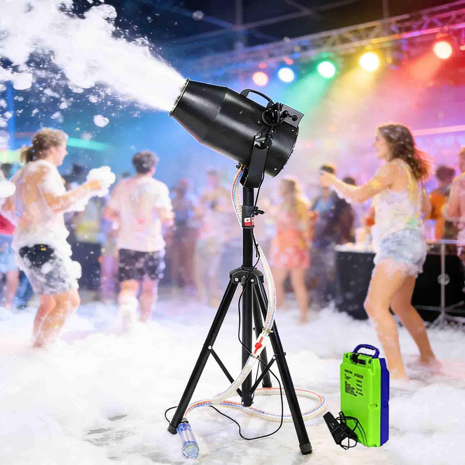 ylpddmm 1000W Party Shaking Head Jet Bubble Machine,Foam Machine for Party,Stage Black-Rechargeable