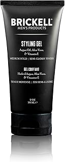 Brickell Men's Hair Styling Hair Gel For Men, Natural and Organic, All Day Hold for Glossy Style, Natural Scented, 2 Ounce