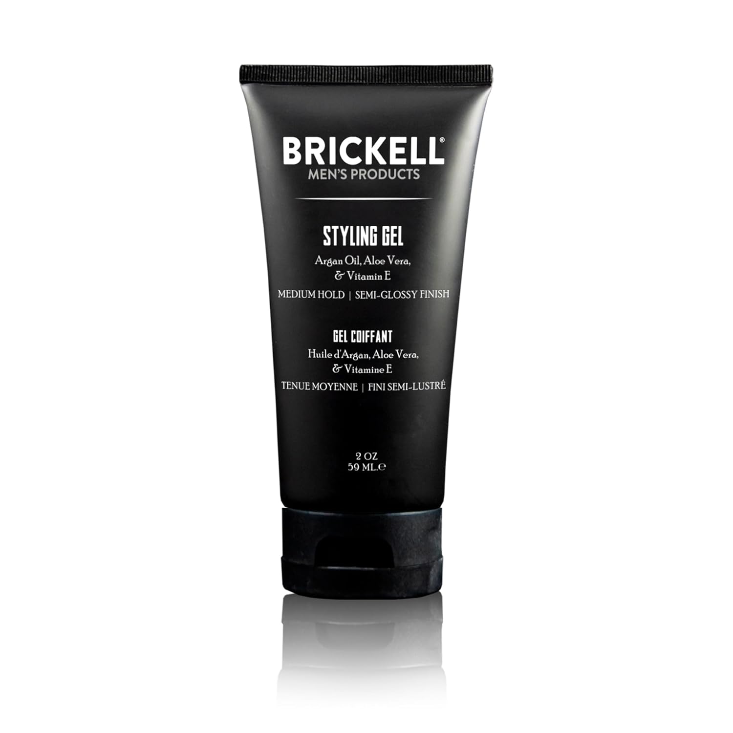 Brickell Men's Hair Styling Hair Gel For Men, Natural and Organic, All Day Hold for Glossy Style, Natural Scented, 2 Ounce