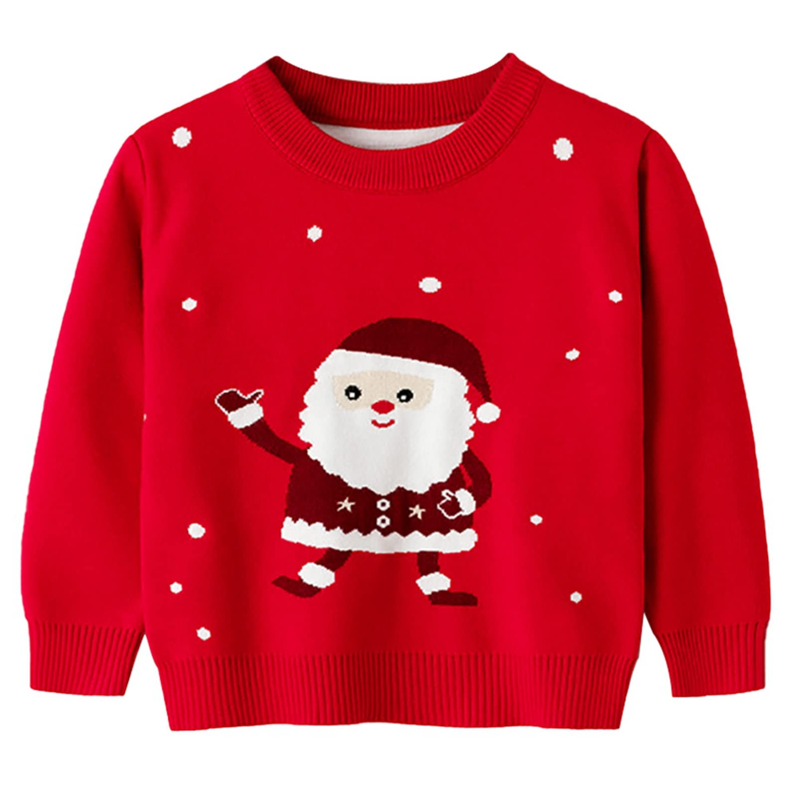 Mädchen Jungen Weihnachtspullover Kinder Langarm Gestrickt Sweater Pullis Strickpullover Kleinkind Herbst Winter Baumwolle Strickjacken