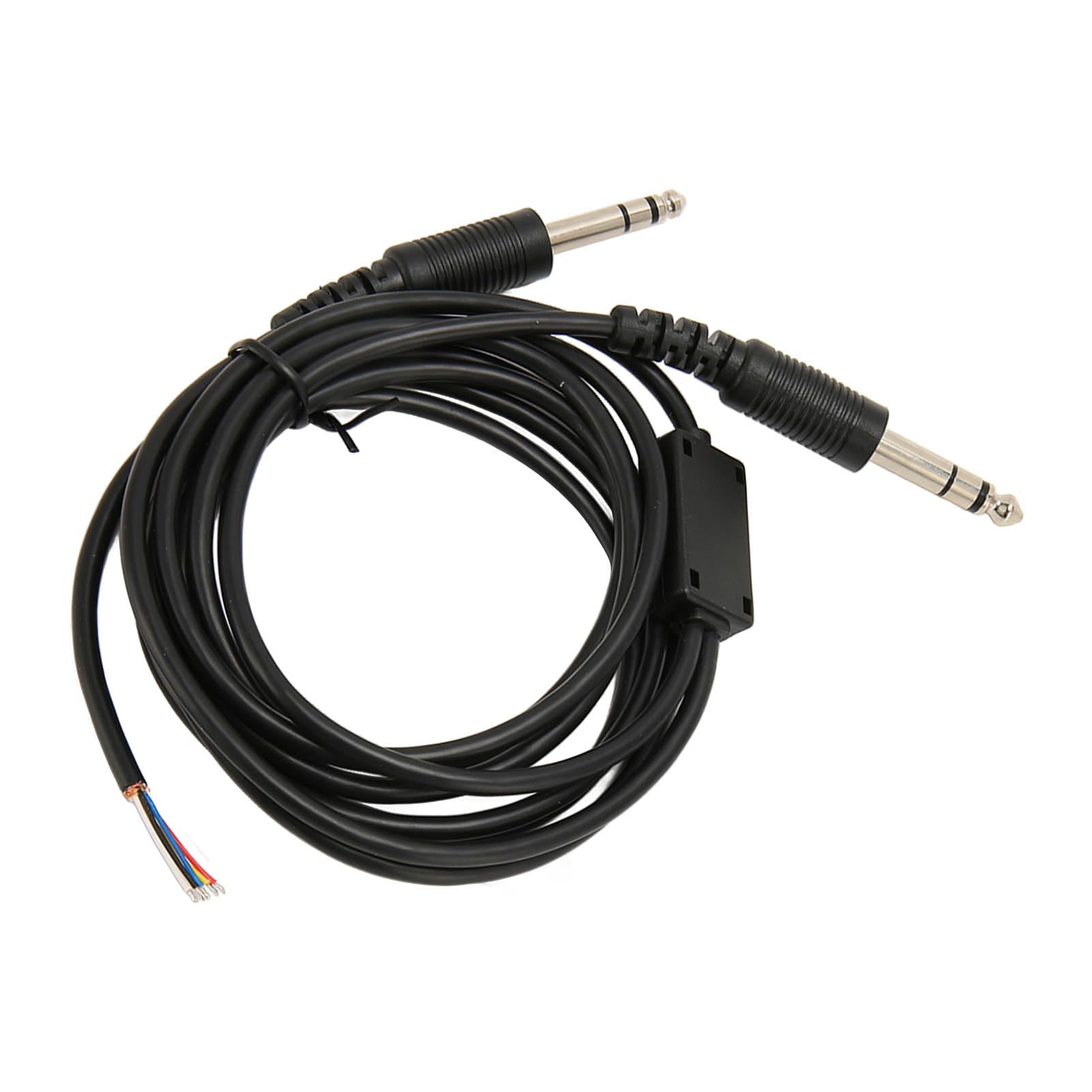 GA Dual Plug Aviation Headset-Ersatzkabel, Pilot Headphone DIY-Kabel 6,6 Fuß, Ersatzkabel für Aviation-Headset