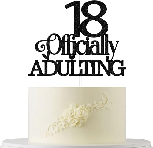 Miniatura 1 de Decoración oficial para tartas de 18 años, decoración de pastel de feliz cumpleaños 18, decoración de pastel de 18 años, decoraciones de fiesta de