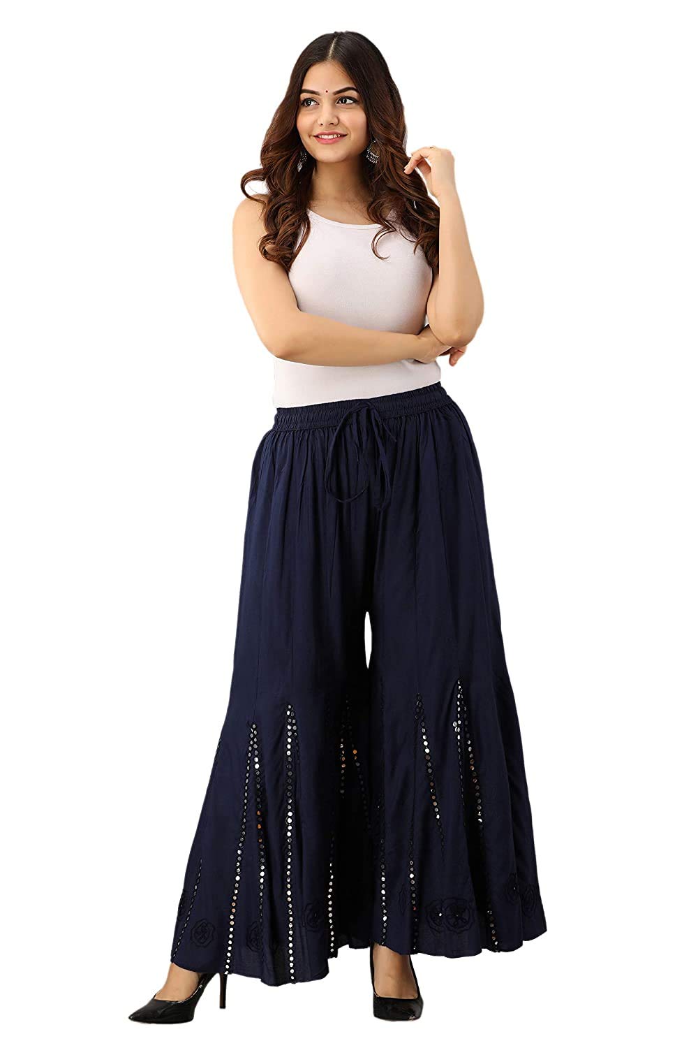 diamo Women's Regular Fit Rayon Palazzo-picture-43
