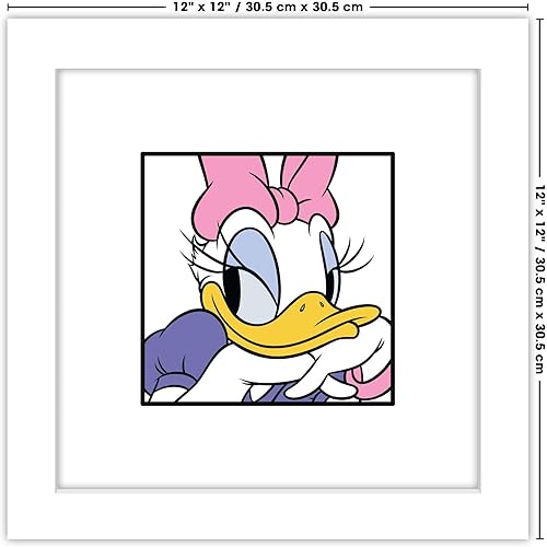 Miniatura 6 de Trends International Gallery Pops Disney Mickey and Friends - Arte de pared sonriente de Daisy Duck Expressions, versión enmarcada en blanco, 12 x