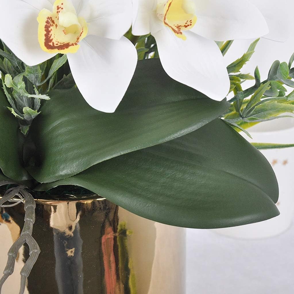 Sztuczne Storczyki, Jedwab, Sztuczne Kwiaty Phalaenopsis Z Wazonem, Zestaw Sztucznych Kwiatów 25,5 Cala, Sztuczne Kwiaty Do Domu, Sztuczne Storczyki