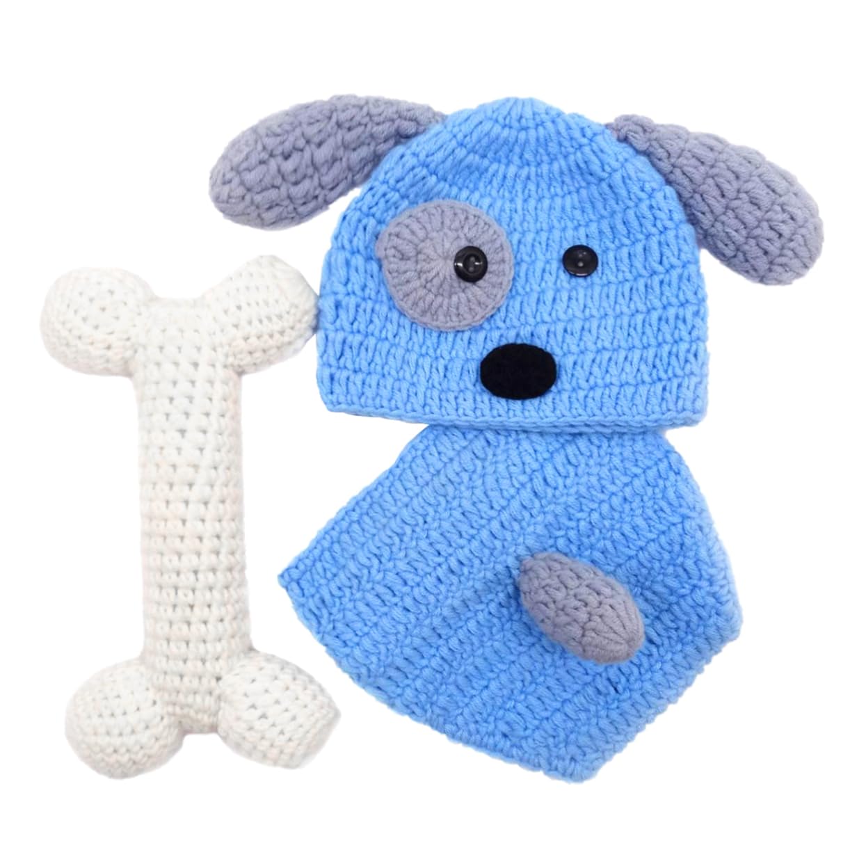 Gatuida Conjunto Ropa Tejida Mano Para Fotografía De Bebés De Accesorios De Modelado De Sombrero Pantalones Cortos Azul