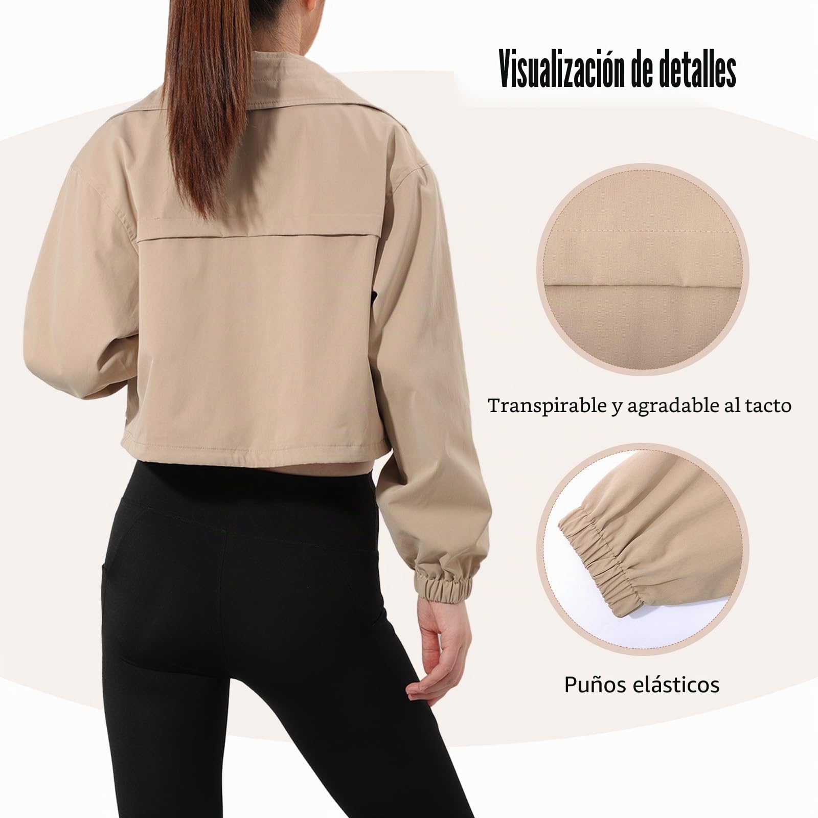 Classics Chaqueta Bomber para Mujer Abrigo Corto Blouson Casual Chaqueta Entretiempo Otoño y Primavera con Bolsillos Cremallera