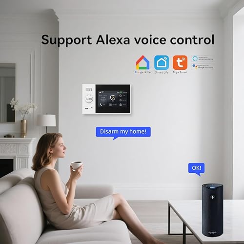 Miniatura 2 de Sistema de alarma de seguridad para el hogar, sistema de alarma WiFi inalámbrico (detector de movimiento, sensor de ventana de puerta, control
