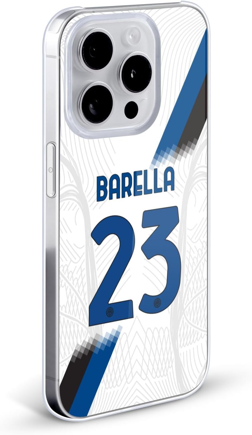 Head Case Designs Officially Licensed Inter Milan Nicolò Barella 2023/24 Players Away Kit Hard Back Case Compatible with Apple iPhone 16