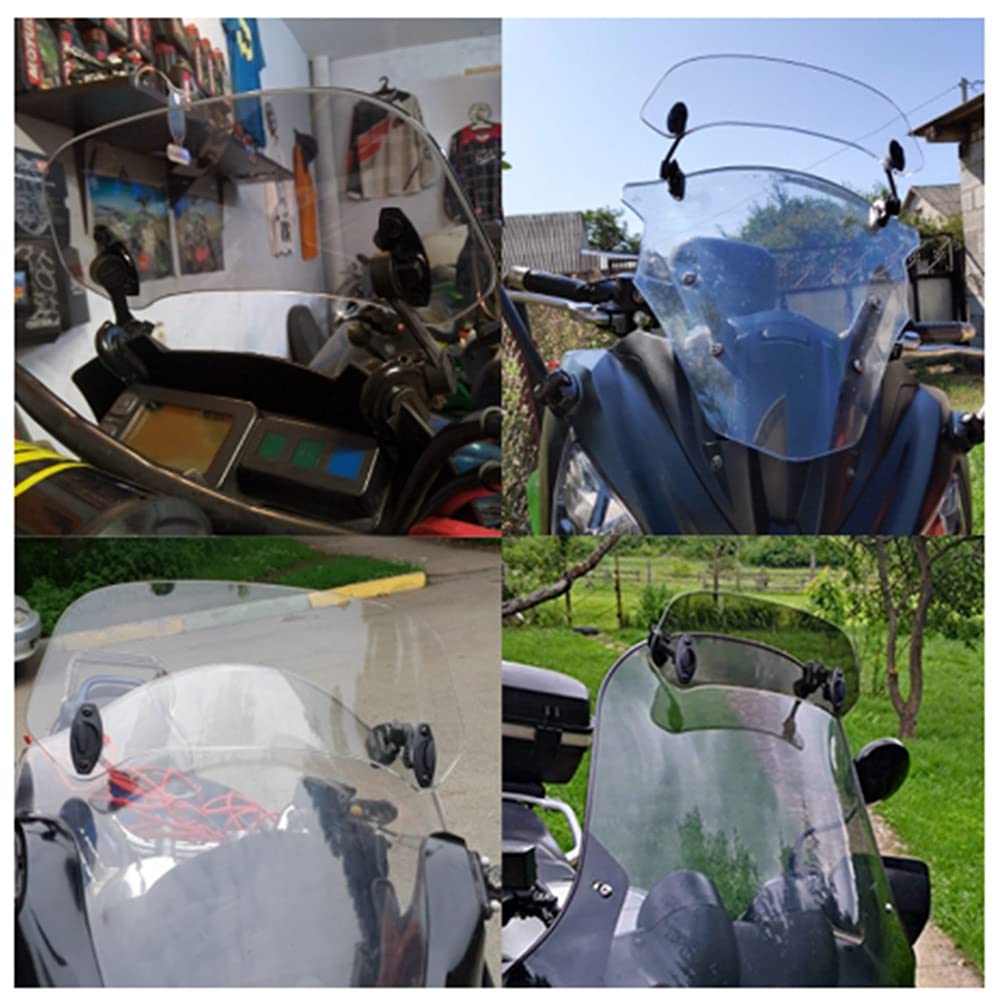 Przedłużenie przedniej szyby motocykla, regulacja wysokości, przednia szyba, wiatr, deszcz, deflektor powietrza, dodatkowy spojler, ekran uniwersalny, do modyfikacji motocykla, przezroczysty materiał