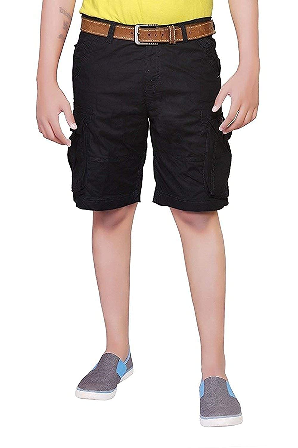 krystle Men's Pocket Black Cotton Slim fit Cargo Shorts-picture-37