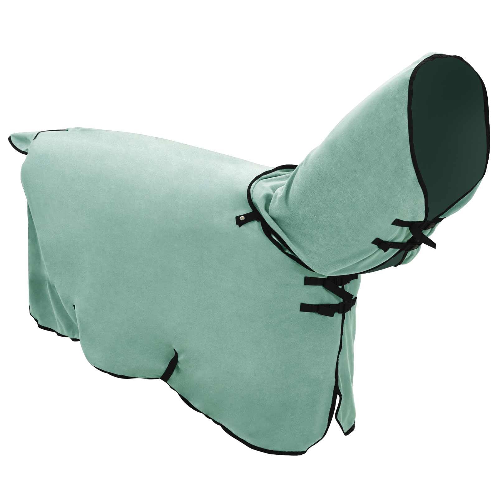 Manta para caballo verde especial, 75 cm, poliéster, transpirable, resistente al viento, impermeable, forrada con faja y correa cruzada, para invierno, protección