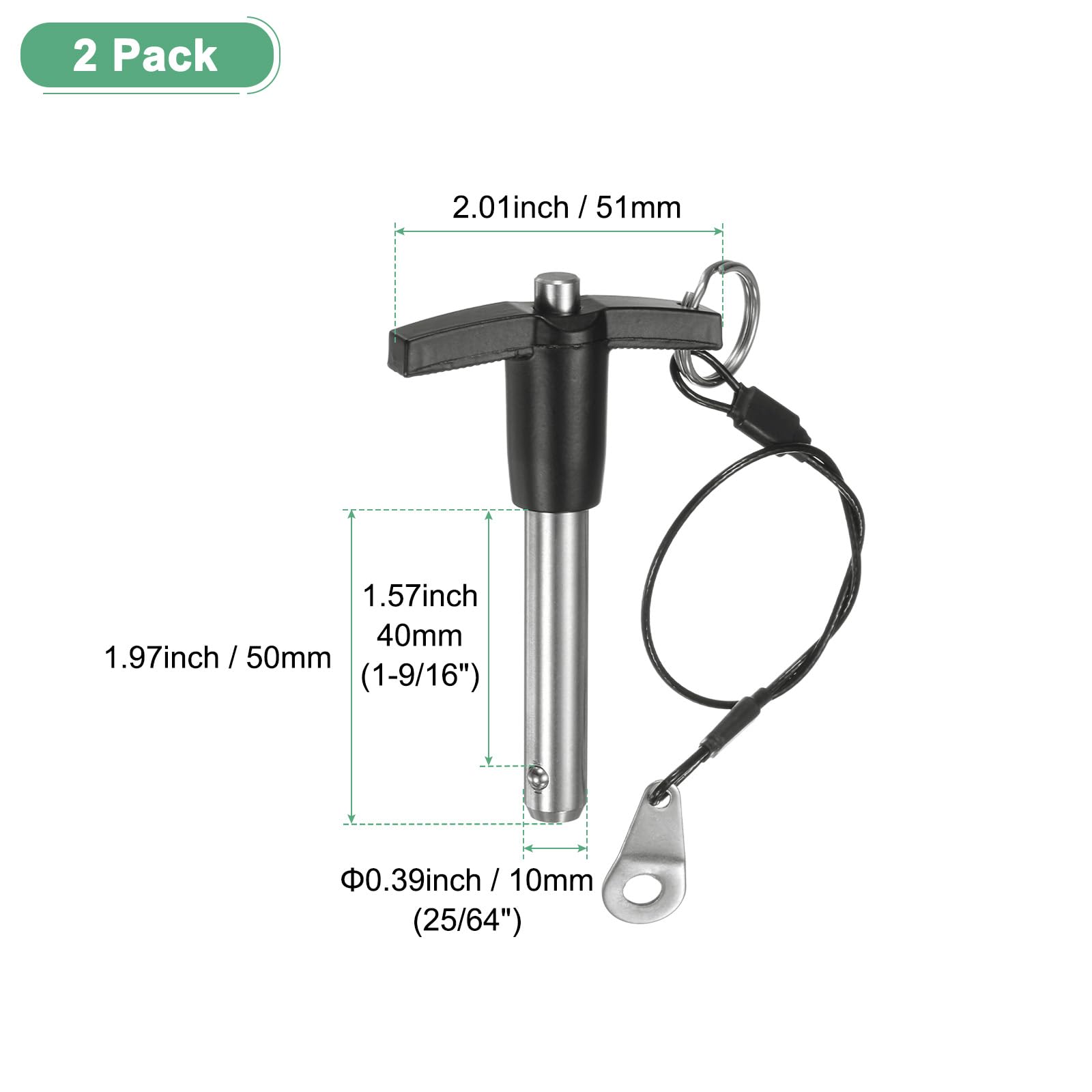 M METERXITY 2-Pack T Handle Lock Pins - Image 3