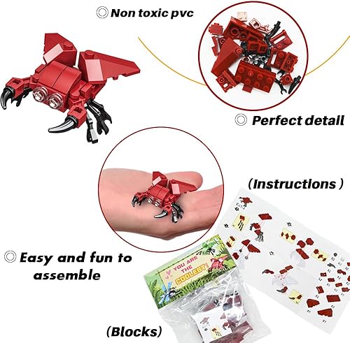 Miniatura 4 de WODMAZ Paquete de 24 bloques de construcción de insectos para niños, mini animales bloques de construcción de juguetes para premios de intercambio