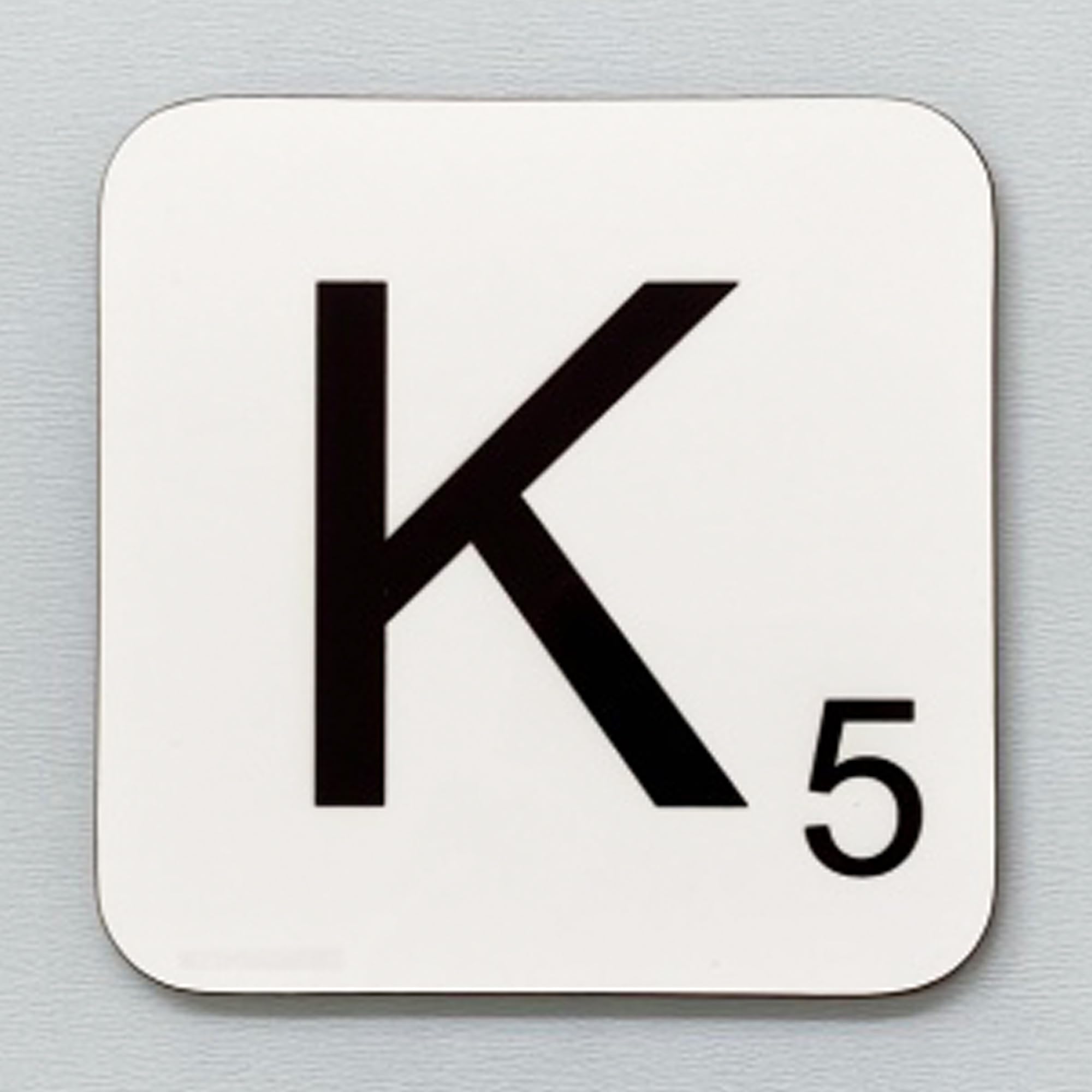 Coasteroo K Scrabble Letter - Fun Word Games Themed Design - Drinks Coaster - Hardboard - 9Cm X 9Cm - Gloss Finish