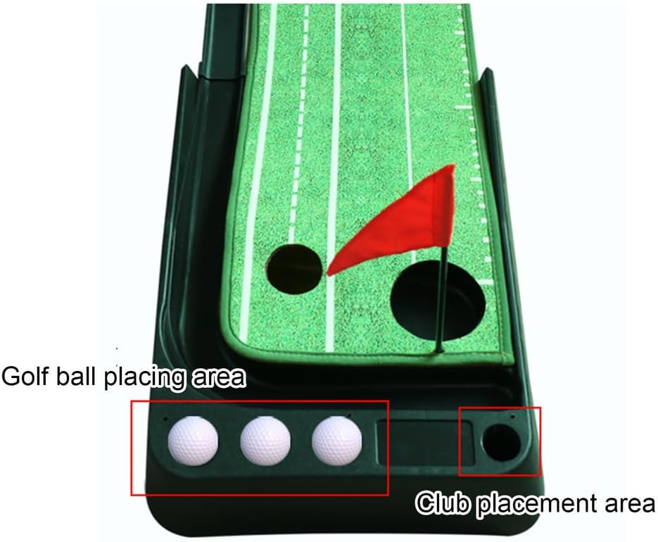 Putting Green Golf Mat with Putting Mat, Return, and Golf Balls – Outdoor & Indoor Putting Green Putting Aid,40 * 214cm