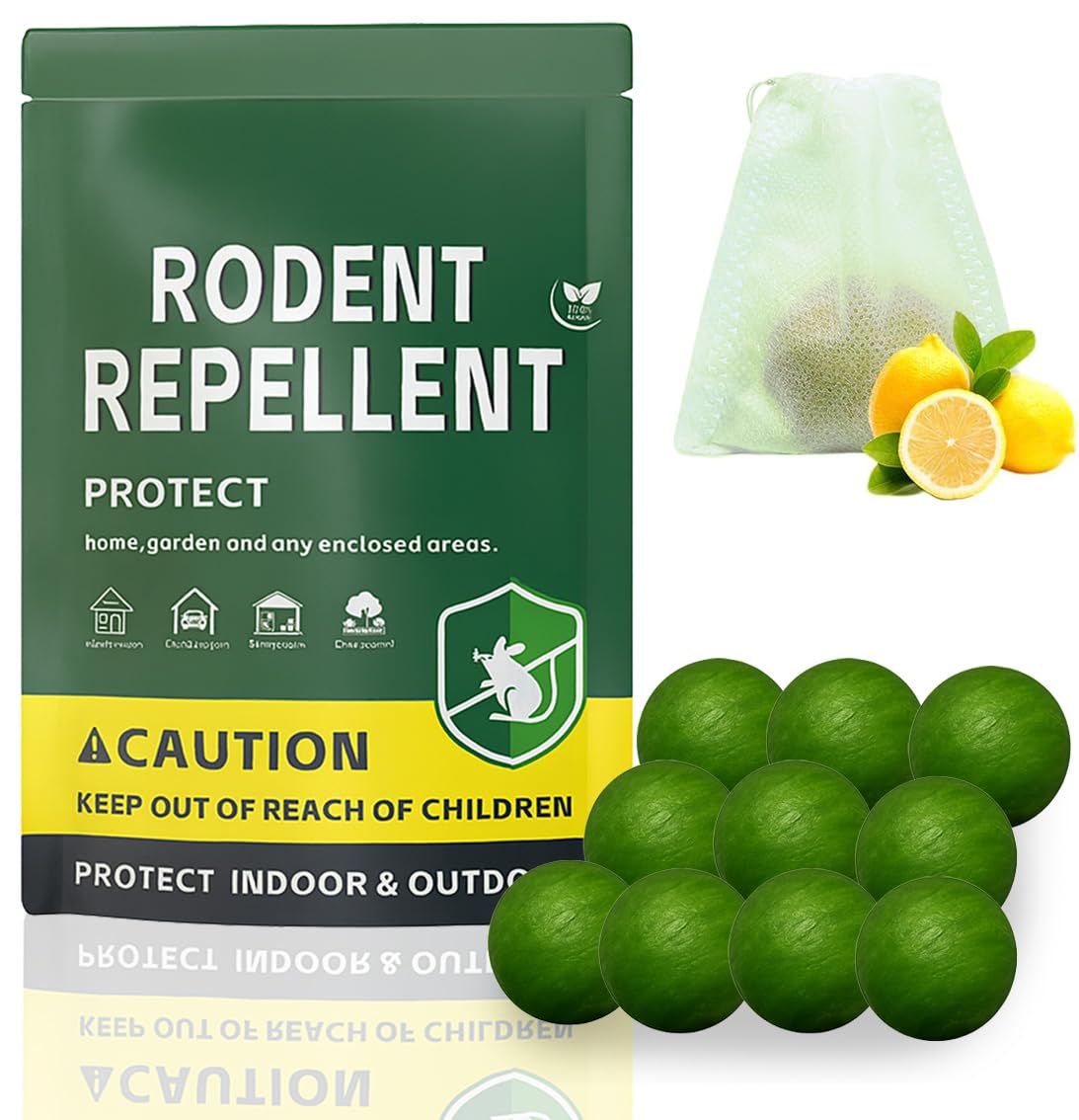 10 Pack Mouse Rodent Repellent Peppermint Oil Balls for Indoor and Outdoor, Safe for Pets and Family, Effective Against Mice, Cockroaches