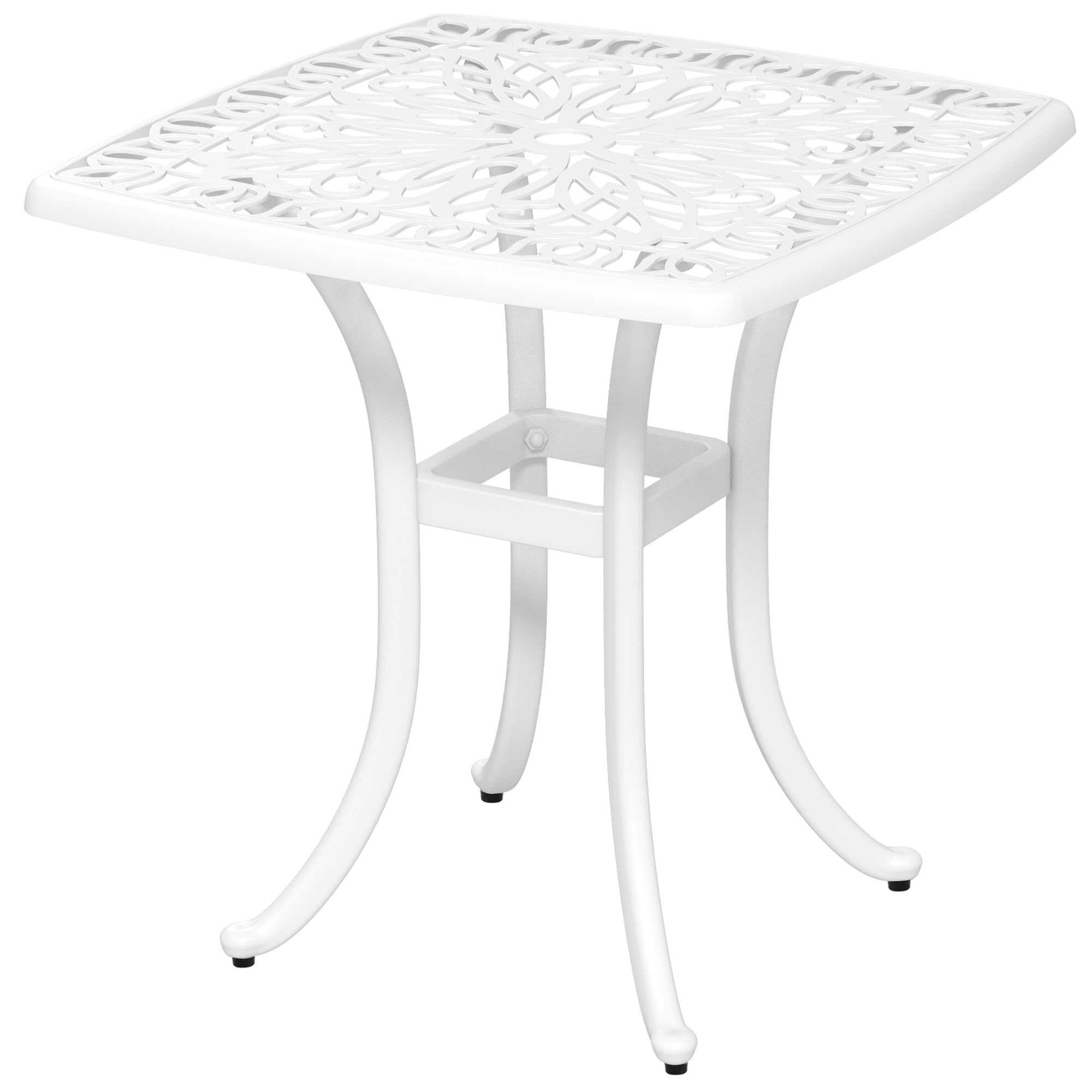 B&Q -  Cast Aluminium Bistro Table With Umbrella HoleWhite