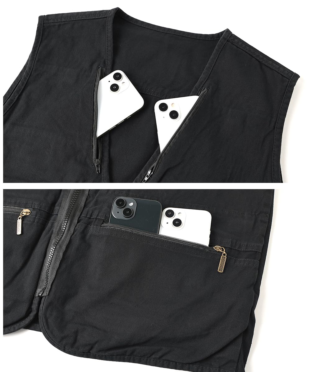 Gilet da Pesca da Uomo Giacca Senza Maniche da Fotografia Caccia Gilet da Lavoro Giubbotti Safari con Multi-Tasche