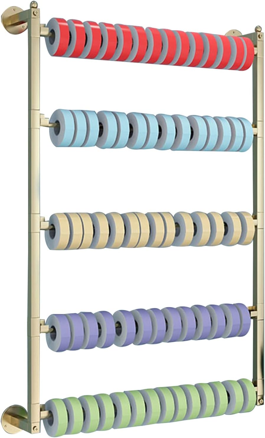 Modern Wall Mount Scarf Stand Hanger,Ribbon Holder Organizer Rack, with Removable Horizontal Bar, for Hanging Sheets/Suit Pants/Tie/Shawl(Gold,70x3x75cm)