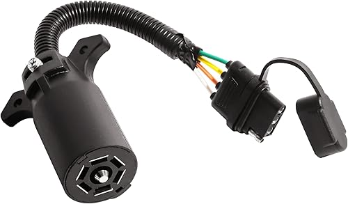 Miniatura 2 de Oyviny Adaptador de remolque plano de 7 vías a hoja de 4 vías + extensión de remolque Oyviny de 4 pines de 12 pulgadas