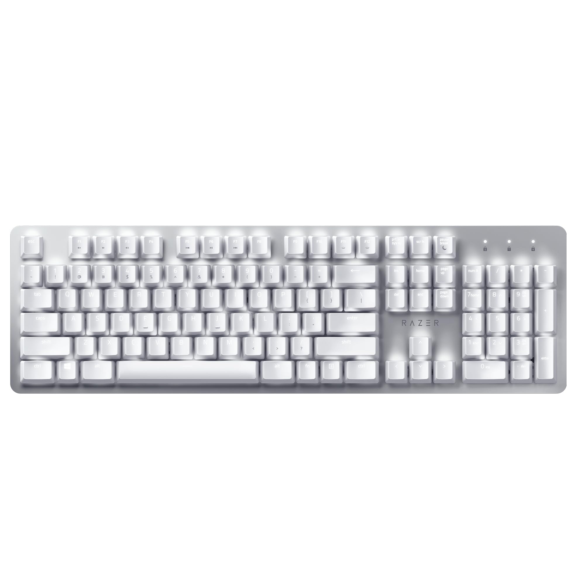 Razer Pro Type (Orange Switch) - Ergonomische kabellose Profi-Tastatur für das Büro (Programmierbar, Bluetooth, Bis Zu 4 Geräte Gleichzeitig) QWERTY US-Layout | Weiß
