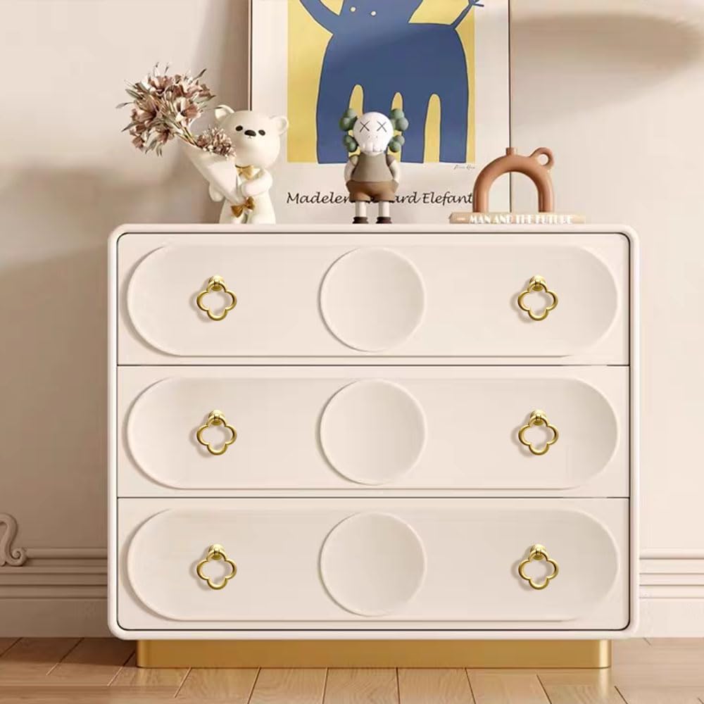 Gold Cabinet Clover Knobs, Zinc Alloy Cupboard Drawer Knobs with Screws for Dresser Desk Cupboard Kitchen(8 Pack)
