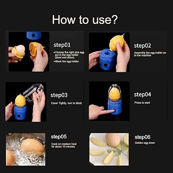 Electric Egg Spinner, In-Shell Egg Mixer for Golden Eggs, Mix Egg Yolk and White without Cracking the shell, Egg Scrambler for Kids, Brakfast and Fun Cooking, Egg Whisk Kitchen Gadgets