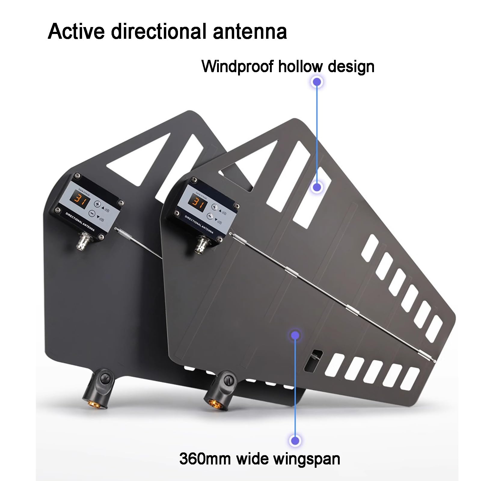 Distribuzione Antenna Wireless UHF, Amplificatore Segnale Microfono a 8 Canali, Palette Antenna Attive con Regolazione del Guadagno, Copre Una Gamma di Frequenza di 400-950 MHz