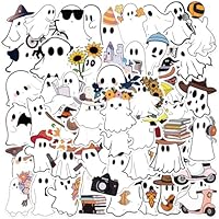CharmBurst 100 Pieces Halloween Ghost Theme Stickers, Cute Ghost Decorations for Parties, Suitable for Kids, Teens and Adults, Ideal for Water Bottles