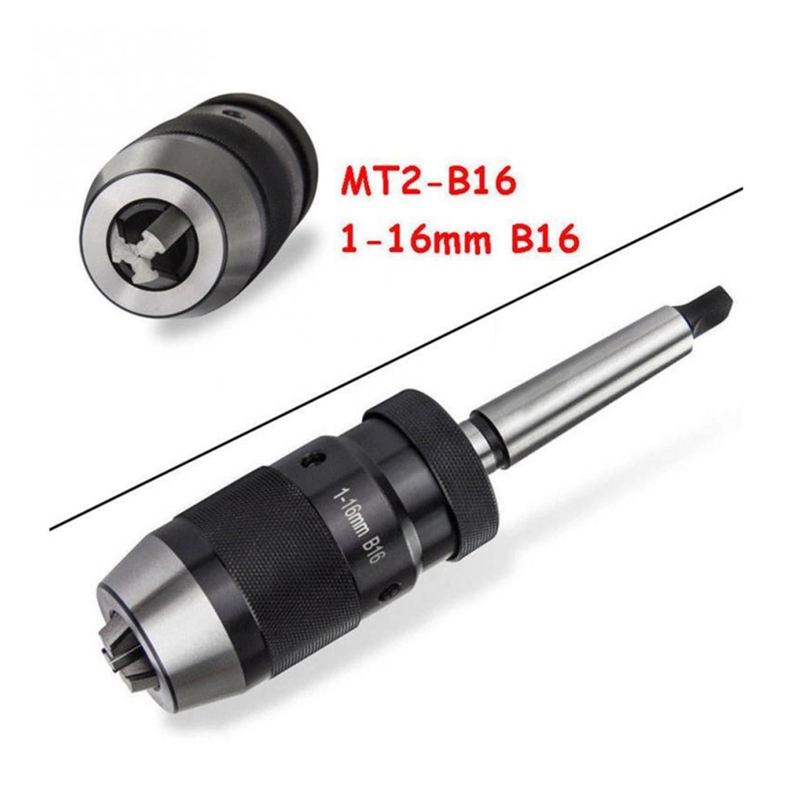 1-16mm MK2 Accessori Tornio Strumento MT2-B16 Arbor Live Center Trapano Mandrino Durevole Cono in Acciaio Autoserrare Senza Chiave Portatile casa