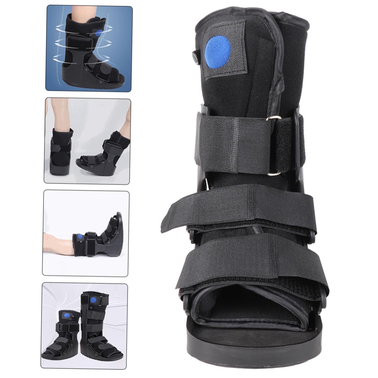 Foot Stabilizer Short Boot with Ankle Support and Anti-rotation Brace, Low-profile Medical Ankle Fixation Shoe with Inflatable Cushion for Post-surgery and Injury Protection