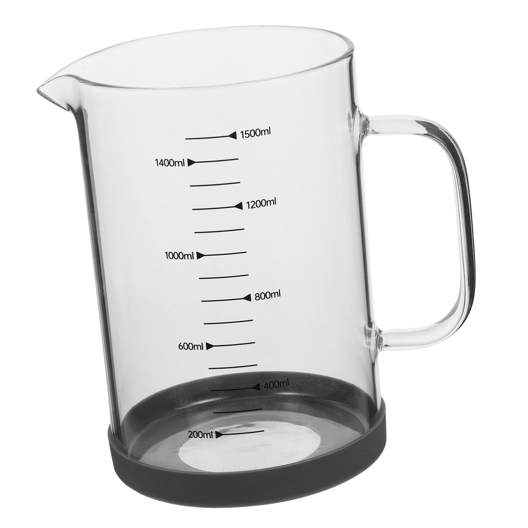 Lurrose Messbecher aus Glas 1500ml mit Skala und Henkel Leichter Borosilikat Glasmessbecher für Selbstgemacht Getränke und Backen in Küche