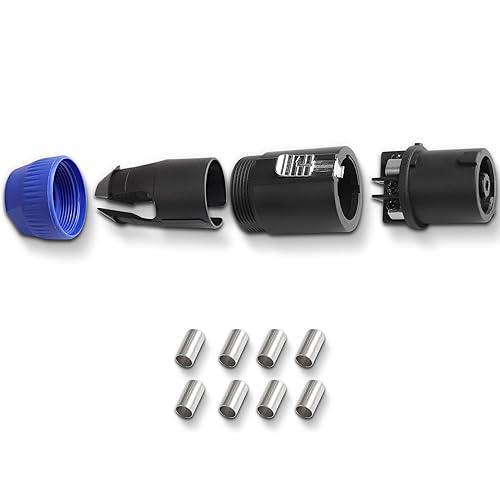 Miniatura 2 de MEIRIYFA Enchufe de conector Speakon de 8 polos, NL4 Speak-On de 8 pines macho de audio de bloqueo giratorio y adaptador de enchufe de montaje en