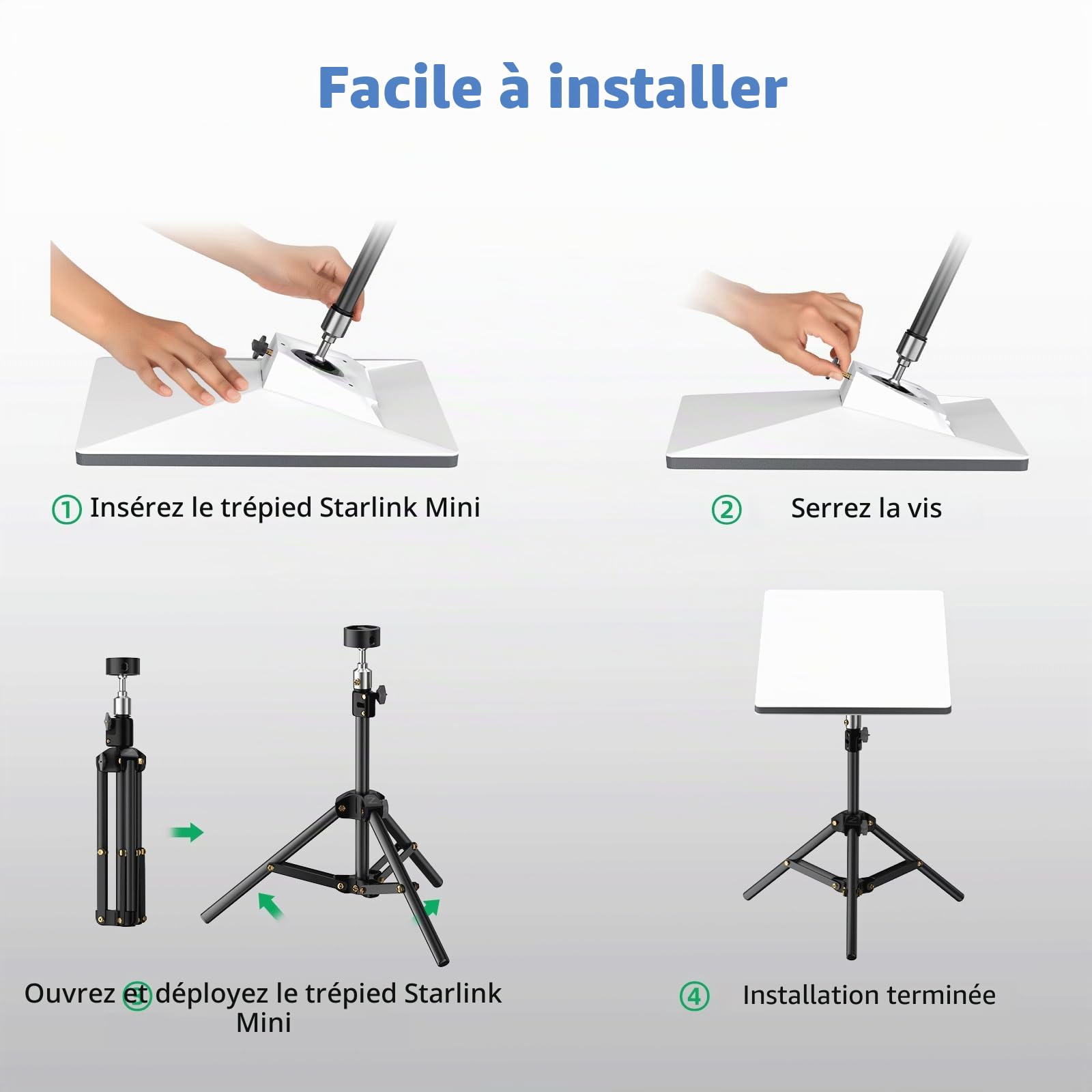 Starlink Mini trépied réglable pour mini plat Starlink Kit de montage portable pour mini accessoires Star Link pour camping en plein air, camping-car