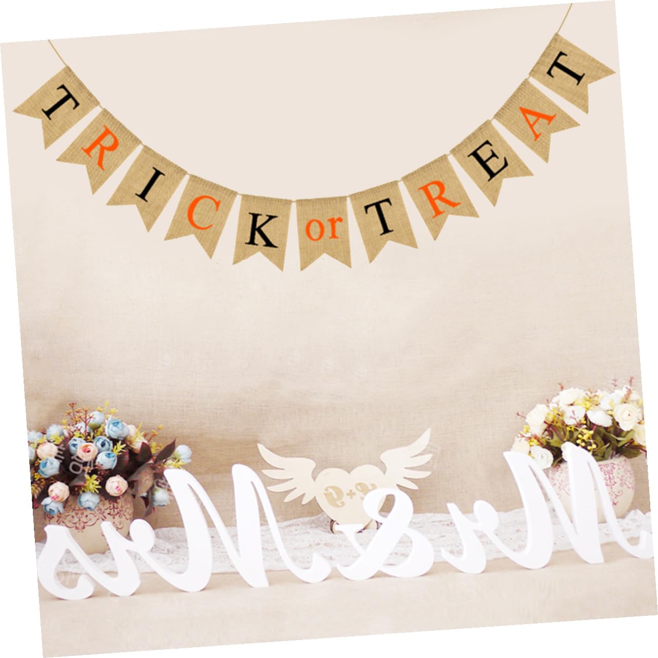 Abaodam 3 Stücke Halloween Girlande Leinen Schwalbenschwanz Banner Trick Oder Behandeln Decor Party Prop Leichte Halloween Dekoration