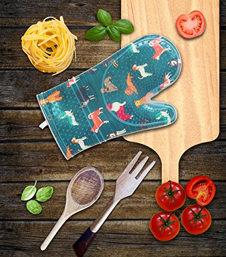Oven Mitts with Transparent Clear Silicone Shell and Nice Dog Printing - image 9