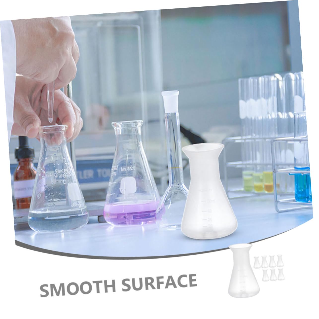 40piezas Frascos Erlenmeyer Para Experimentos De Laboratorio Frascos Conical Graduaciones Precisas Para Medición Científica